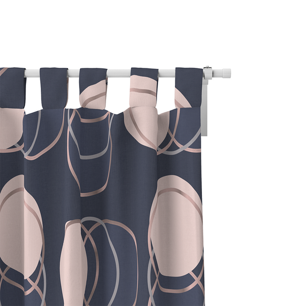 Curtain - luxury geometric pattern. fashion background Black & golden rose -m10036