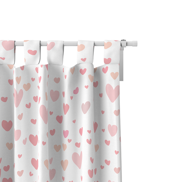 Curtain - Cute heart pattern - white - pink - M10101