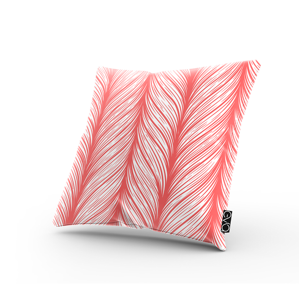 Square Throw Pillow - Hand drawn pattern with decorative weaving ornament stylized abstract neutral universal texture - Light Carmine Pink - M10131