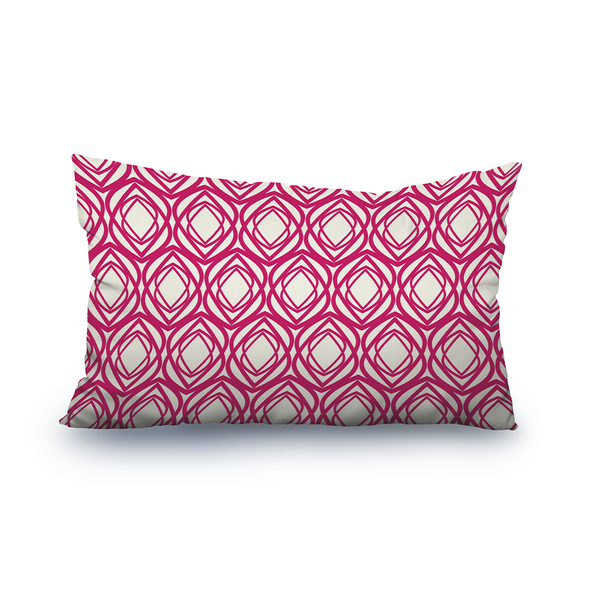 Lumbar Throw Pillow - Tartan plaid seamless patterns - Burnt Pink - Antique Whitem10097