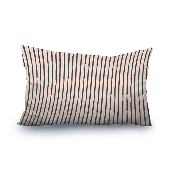 Lumbar Throw Pillow - Hand drawn style pattern - Antique White - Dark Brown - M10109