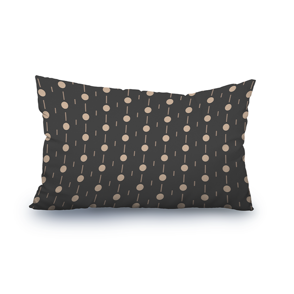 Lumbar Throw Pillow - Seamless geometric pattern beige lines and dark background -m10052