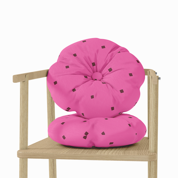 Round Throw Pillow - seamless patterns - Hot Pink - M10102