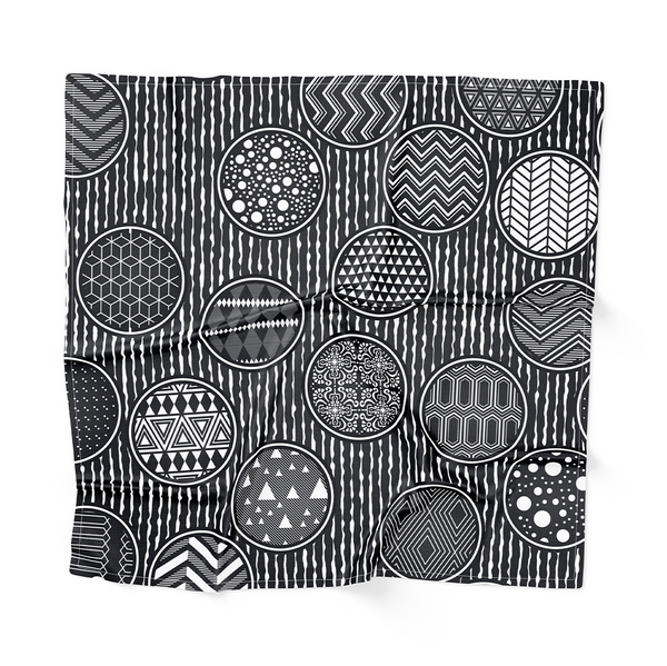 Cocktail Napkins - Ethnic floral seamless pattern with mandalas black background -m10045