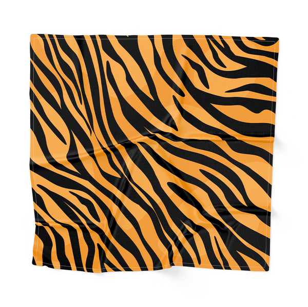 Cocktail Napkins - animal seamless prints. Tiger and leopard patterns collection in different colors in flat style. Orange - Black  -m10057