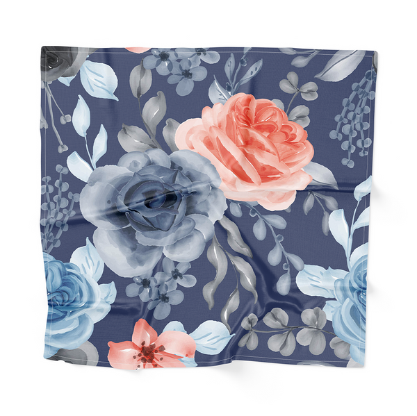 Cocktail Napkins - Watercolor flower rose orange blue and leaves seamless pattern -m10075