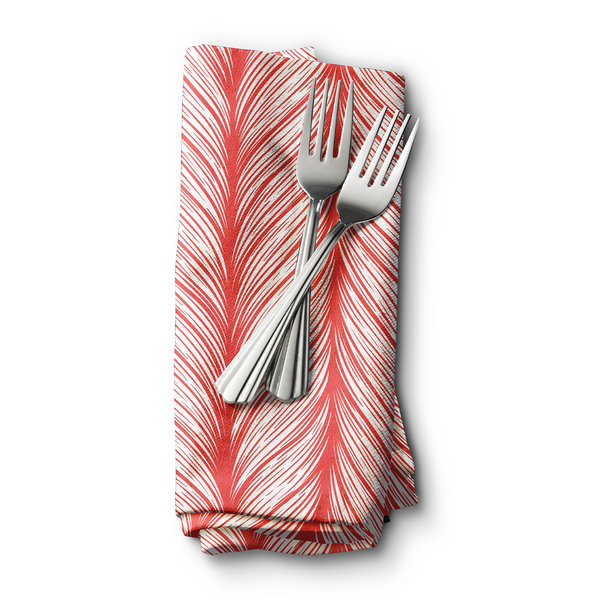 Dinner Napkins - Hand drawn pattern with decorative weaving ornament stylized abstract neutral universal texture - Light Carmine Pink - M10131