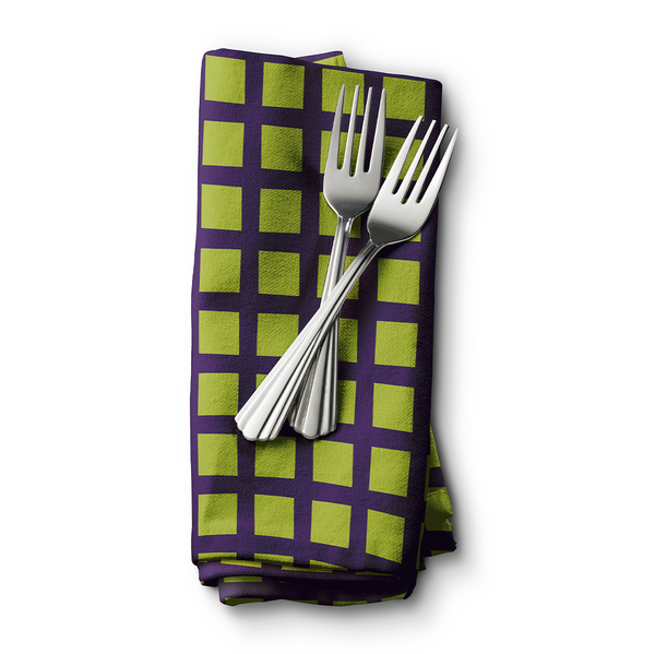 Dinner Napkins - Seamless pattern green - black - M10116