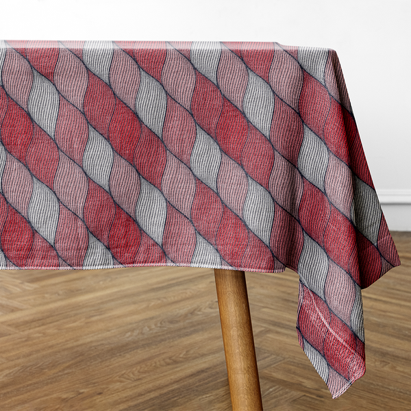 Rectangular Tablecloths - Abstract wavy lines seamless patterns - Solid Pink - Gray - M10127
