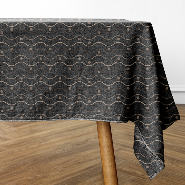 Rectangular Tablecloths - Seamless geometric pattern beige lines and dark background -m10053