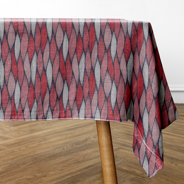 Rectangular Tablecloths - Abstract wavy lines seamless patterns - Solid Pink - Gray  - M10129