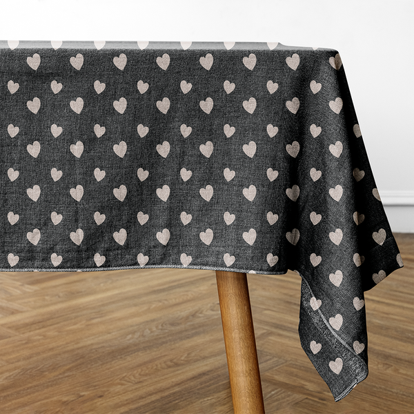 Rectangular Tablecloths - Hand drawn style pattern - Antique White - Dark Brown - M10108