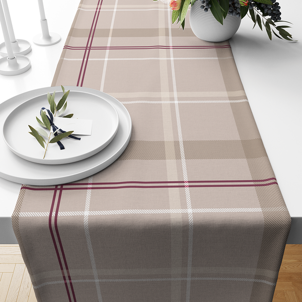 Table Runners - Brown plaid seamless pattern - m10086