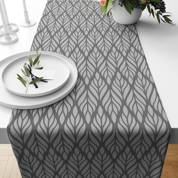 Table Runners - Ethnic floral seamless pattern. Cloudy Grey -m10065
