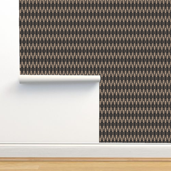 Wallpaper - Seamless geometric pattern beige lines and dark background -m10054