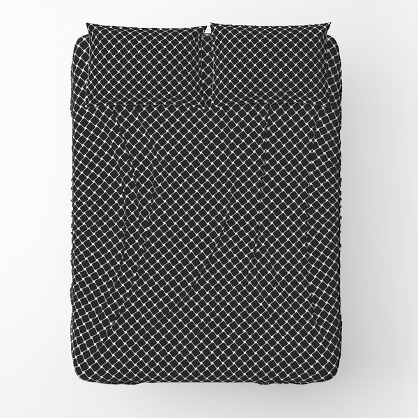 Sheet Set - Seamless black and white square pattern - geometrical halftone abstract - M10106