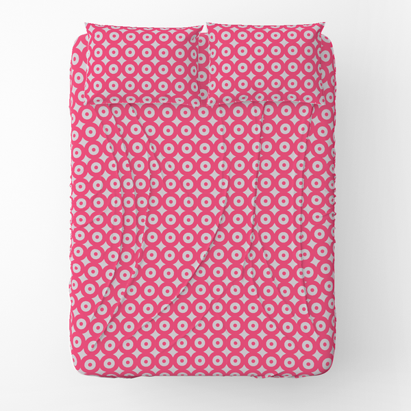 Sheet Set - Simple background with geometric elements - colors - Radical Red - Gray - m10080