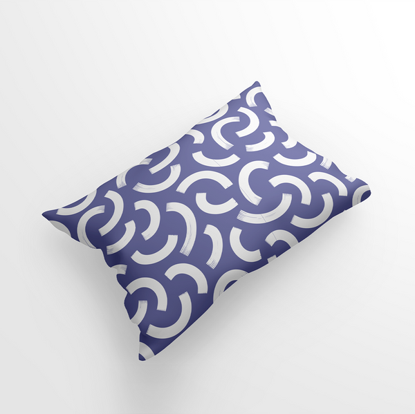 Standard Pillow Shams - Minimal elegant line brush stroke shapes and line in nude colors Blue and  white -m10021