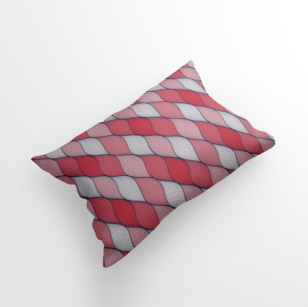 Standard Pillow Shams -Abstract wavy lines seamless patterns - Solid Pink - Gray - M10127