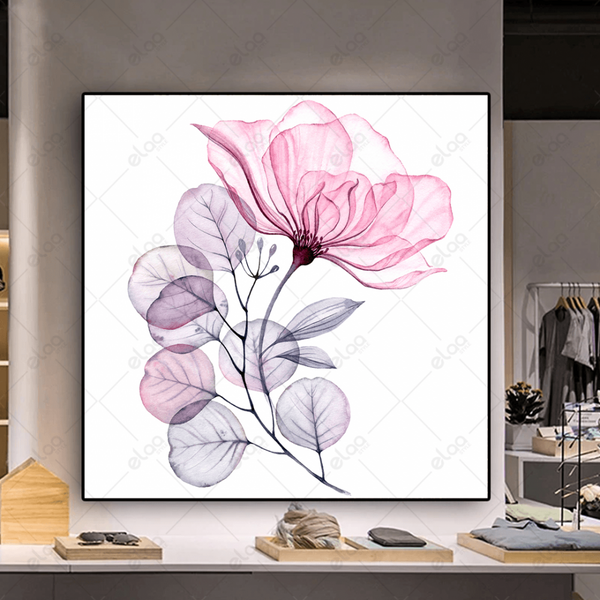 A painting of a transparent rose in pink and purple - E1P1302