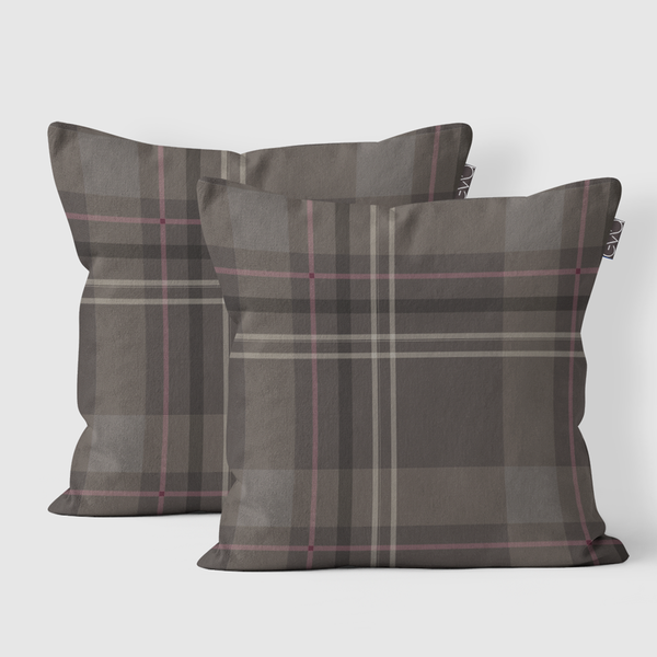 Euro Pillow Shams - Brown plaid seamless pattern - m10090