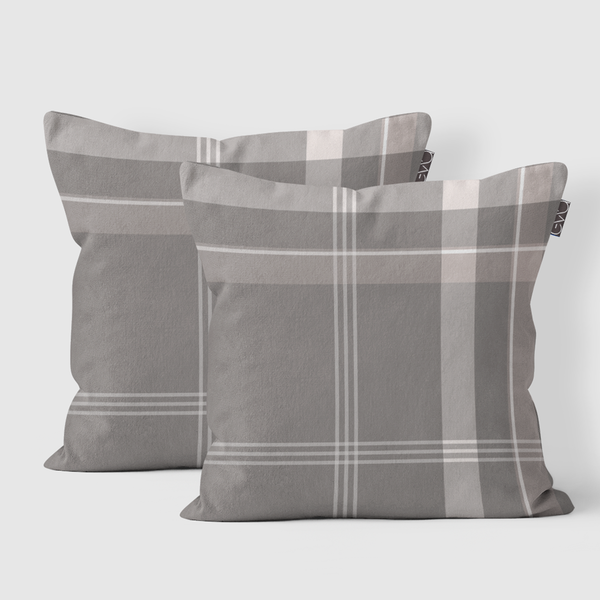 Euro Pillow Shams - Brown plaid seamless pattern - m10088