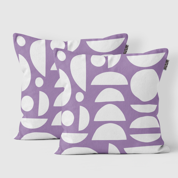 Euro Pillow Shams -  Minimal elegant line brush stroke shapes and line in nude colors Purple and  white -m10020