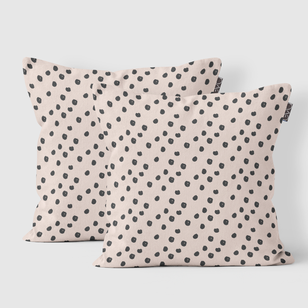 Euro Pillow Shams - Hand drawn style pattern - Antique White - Dark Brown - M10113