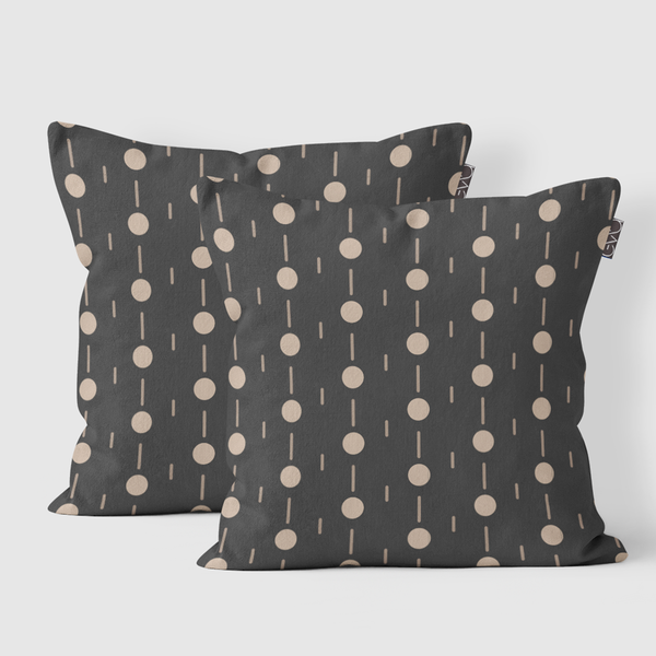 Euro Pillow Shams - Seamless geometric pattern beige lines and dark background -m10052