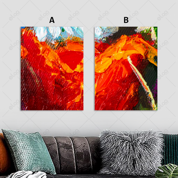 Red and orange abstract art paintings - E2P1173
