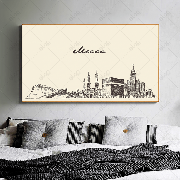 A painting painted the skyline of the city of Mecca - E1P1123